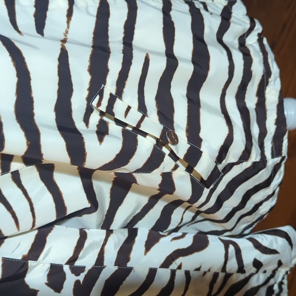 New Ralph Lauren Zip Up Windbreaker Jacket Brown Zebra Animal Print NWT Sz XL - Picture 8 of 14